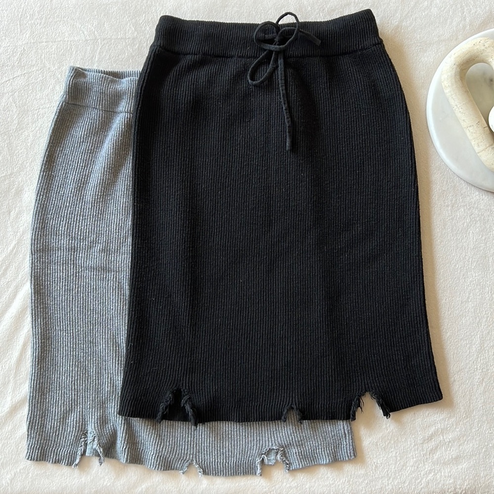 Honey punch Drawstring stretch Distressed Skirt Bundle
